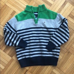 Tommy Hilfiger sweater stripes green blue grey sz5